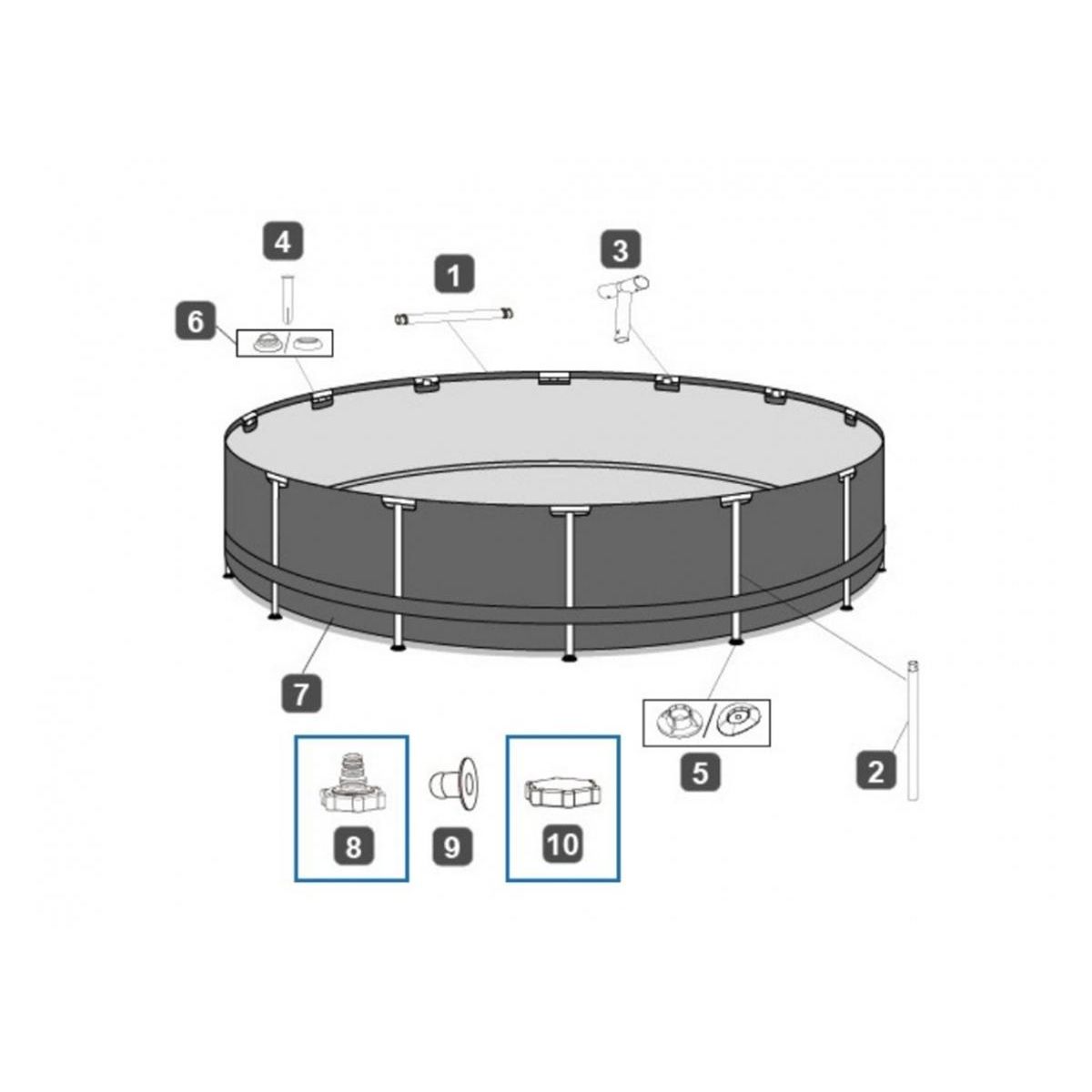 BESTWAY Bouchon valve de vidange + adaptateur pour piscines tubulaires Steel Pro et Steel Pro Max - Bestway