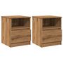 Voir la diapositive 2 : VIDAXL Tables chevet 2 pcs chene artisanal 40x40x50 cm bois ingenierie
