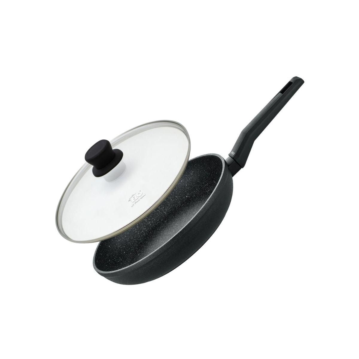 ELO Poêle à frire 28 cm et couvercle Elo Granit Solution