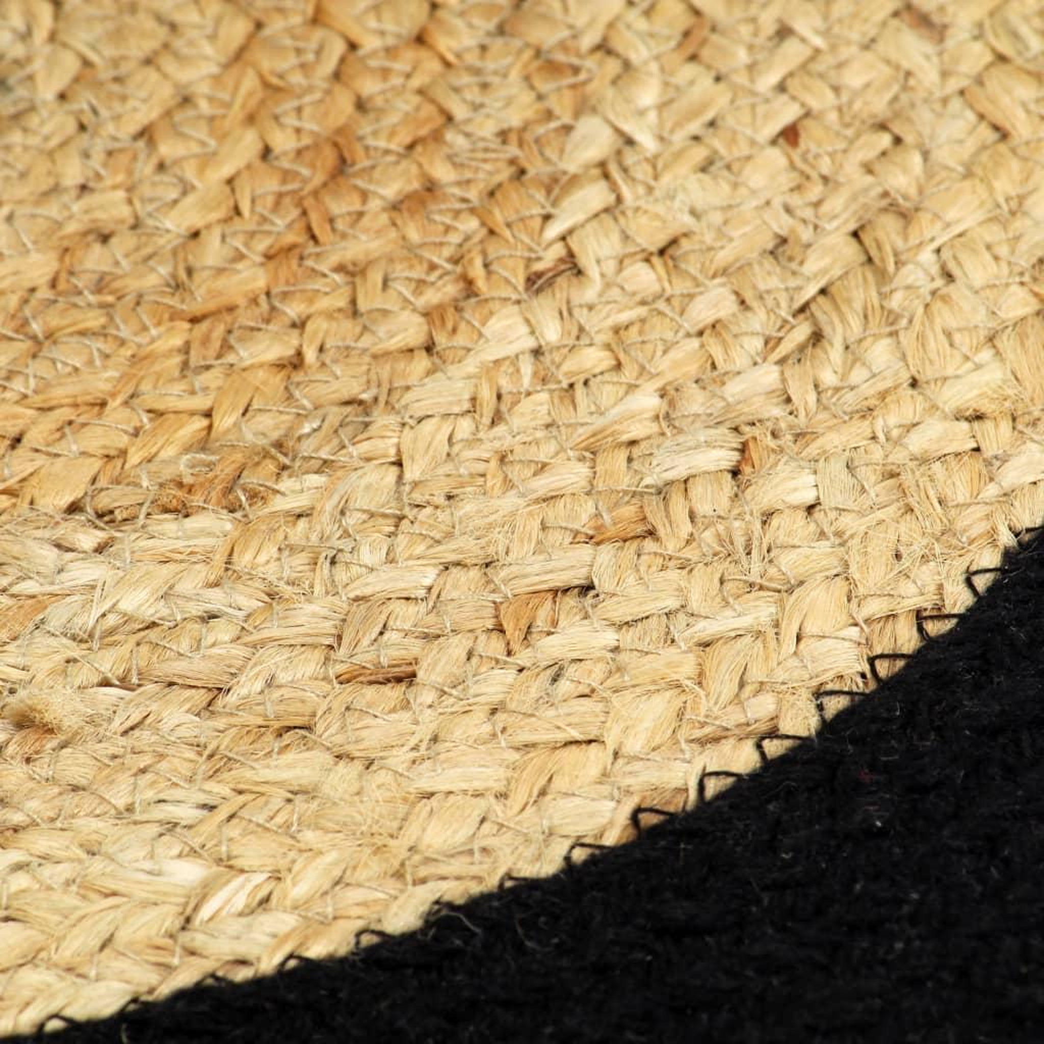Voir la diapositive 4 : VIDAXL Napperons 6 pcs Naturel et noir 38 cm Jute et coton
