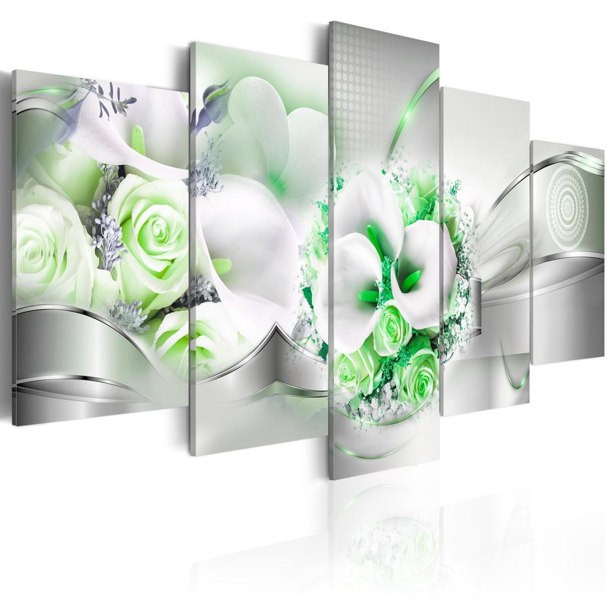 Paris Prix Tableau imprimé  emerald bouquet. Coloris disponibles : Multicolore