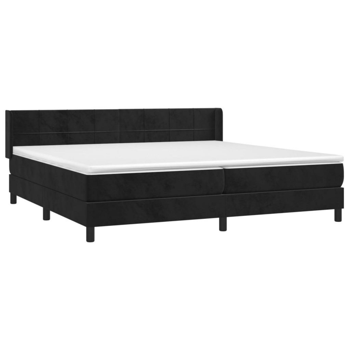 VIDAXL Sommier a lattes de lit et matelas Noir 200x200 cm Velours