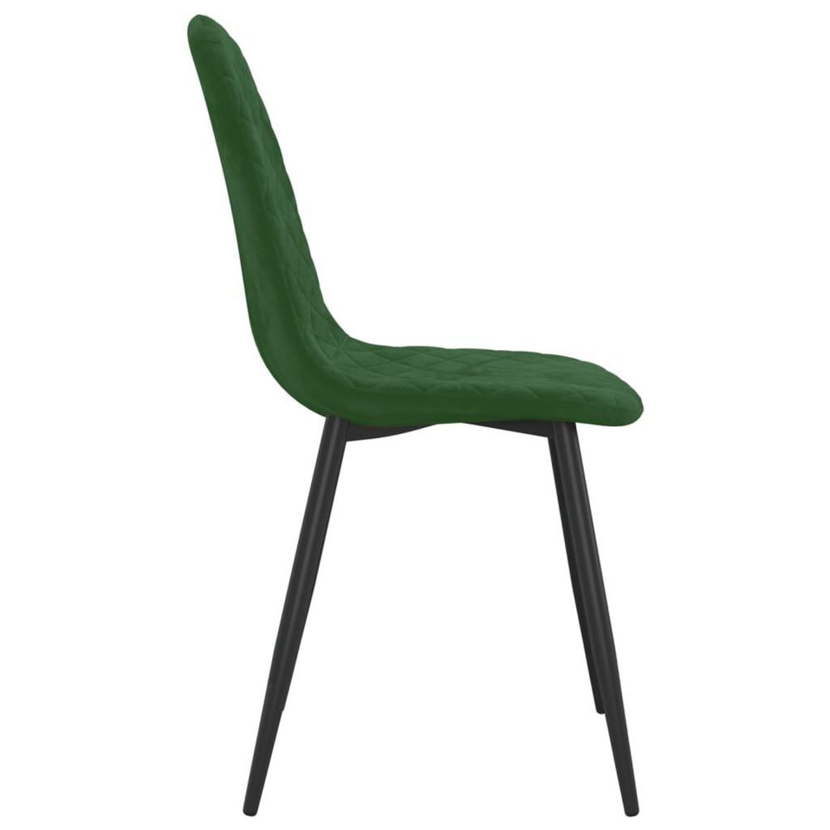 VIDAXL Chaises a manger lot de 2 Vert fonce Velours