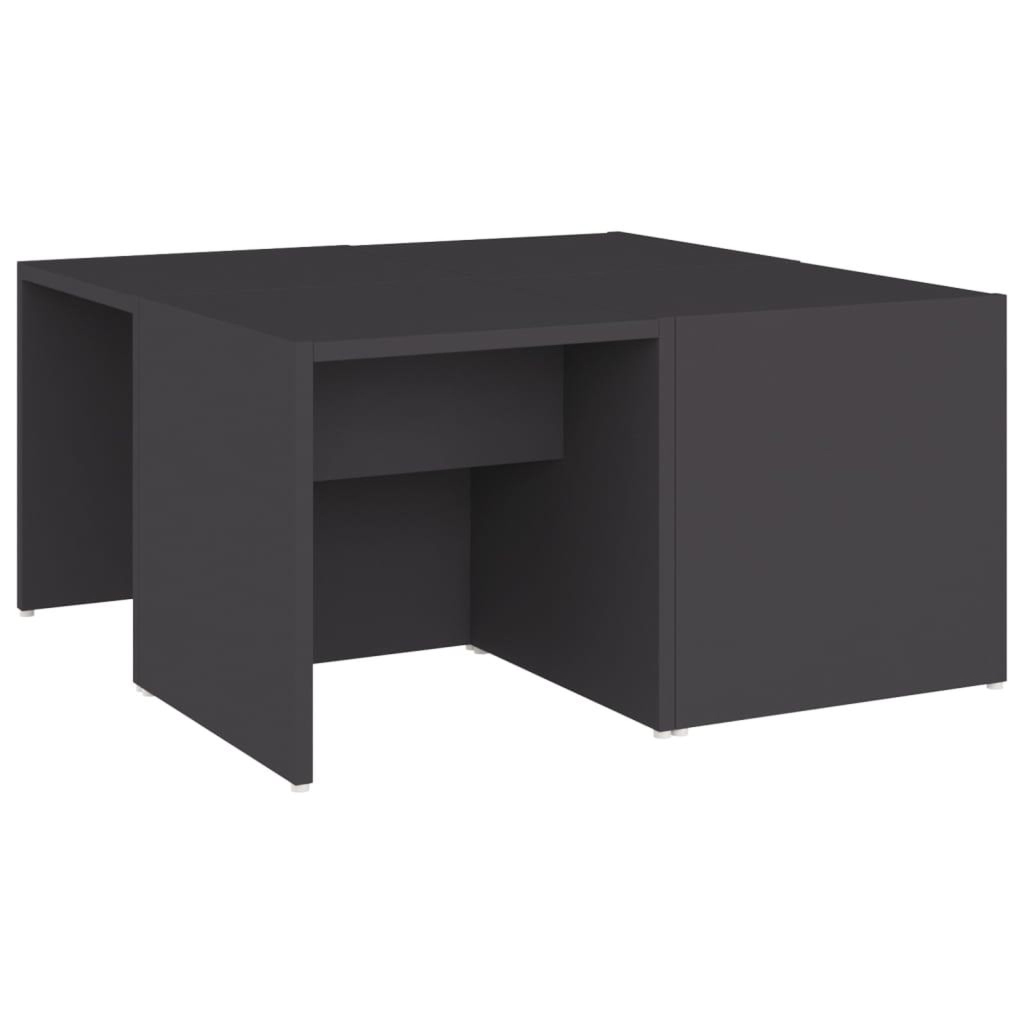 Voir la diapositive 2 : VIDAXL Tables basses 4 pcs gris 33x33x33 cm bois d'ingenierie