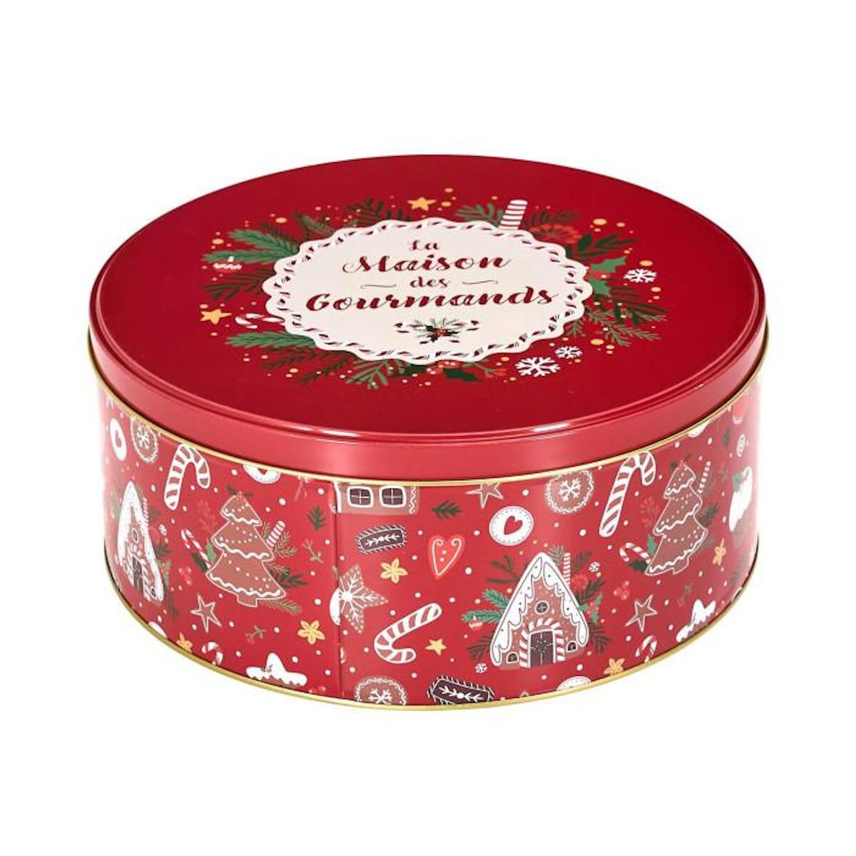 Paris Prix Lot de 3 Boîtes en Métal  Noël Magique  25cm Rouge