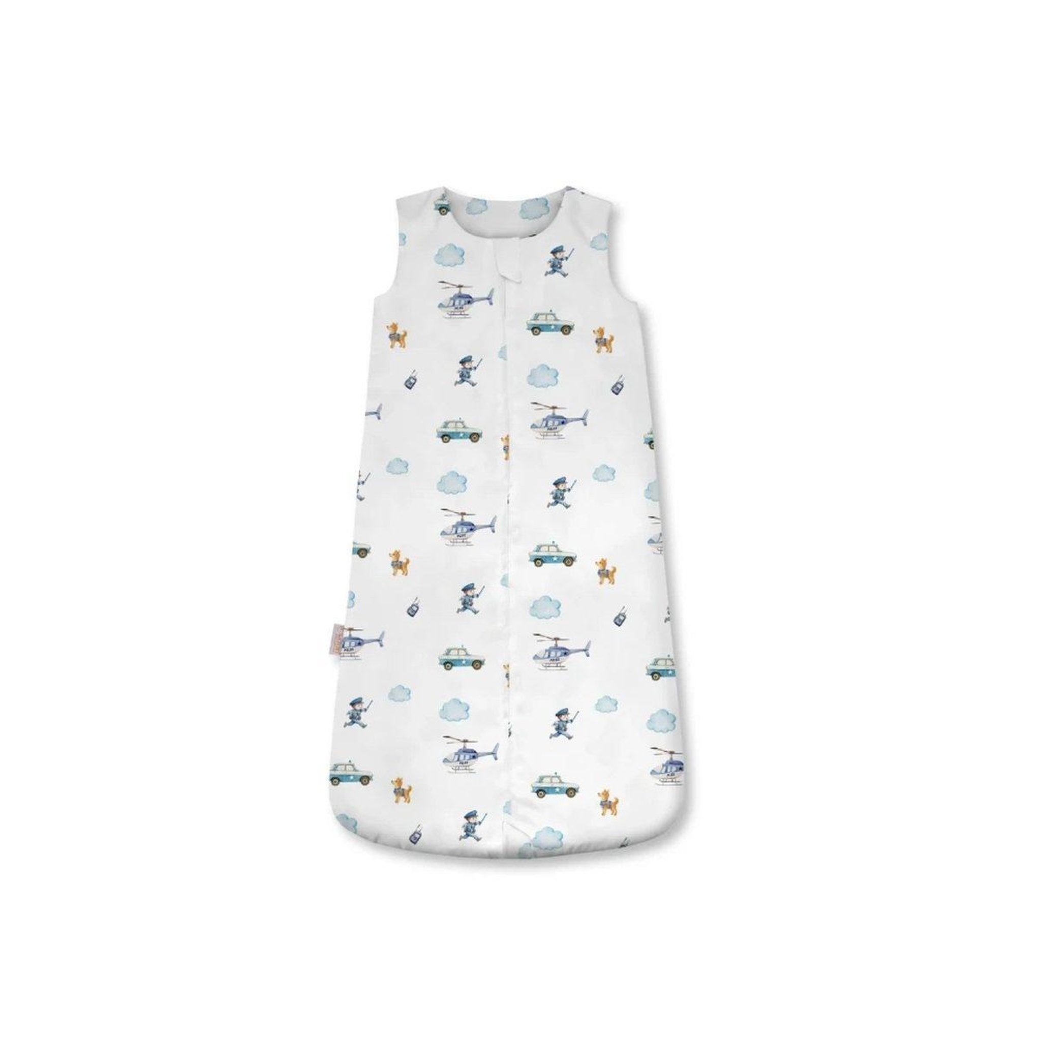 WALDIN Gigoteuse en bambou 50 × 90 cm 2,5 TOG - taille M - motif policier, blanc