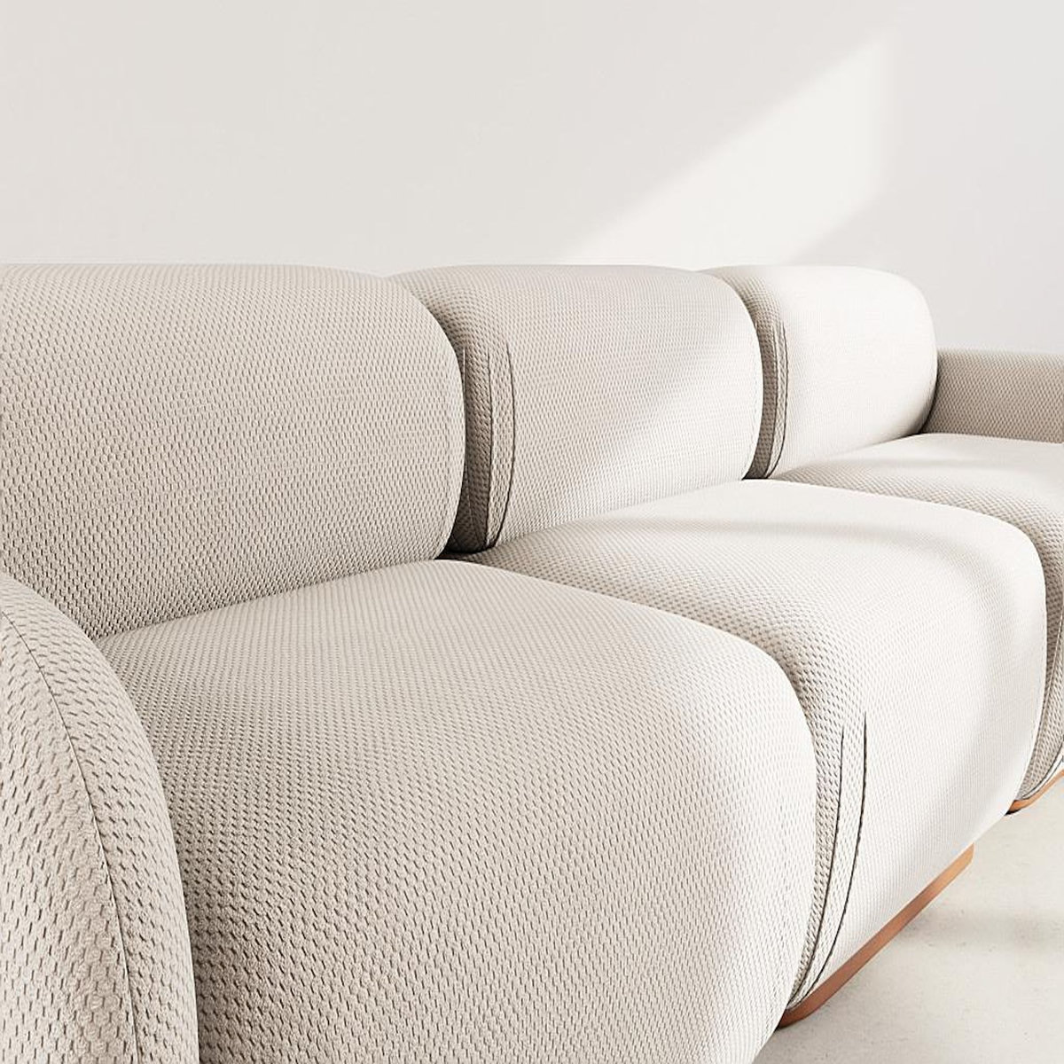 LISA DESIGN Penelope - canapé droit modulable 3 places en velours texturé