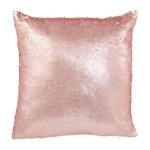 Paris Prix Coussin Déco Réversible  Sequin  45x45cm Rose & Champagne