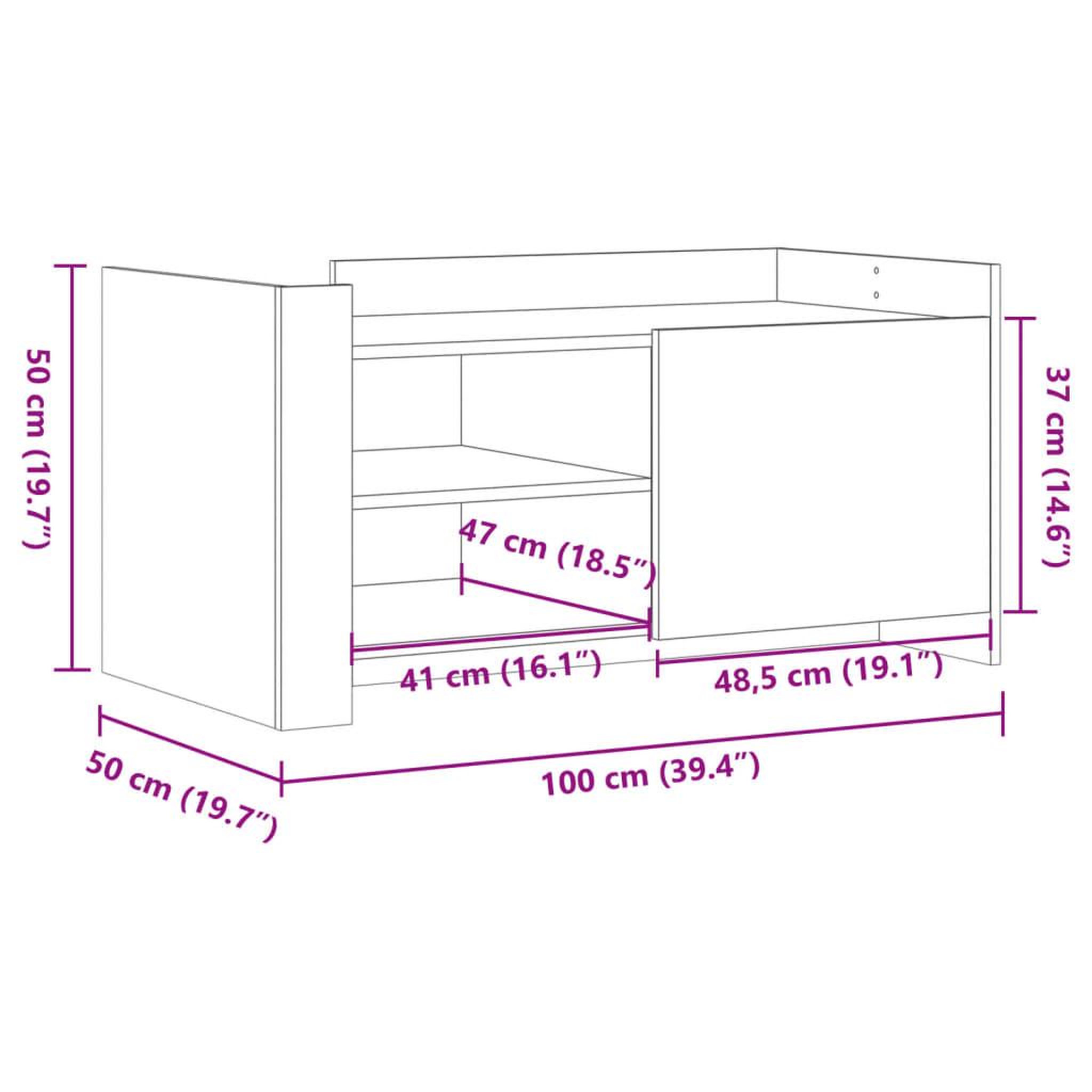Voir la diapositive 6 : VIDAXL Table basse chene marron 100x50x50 cm bois d'ingenierie