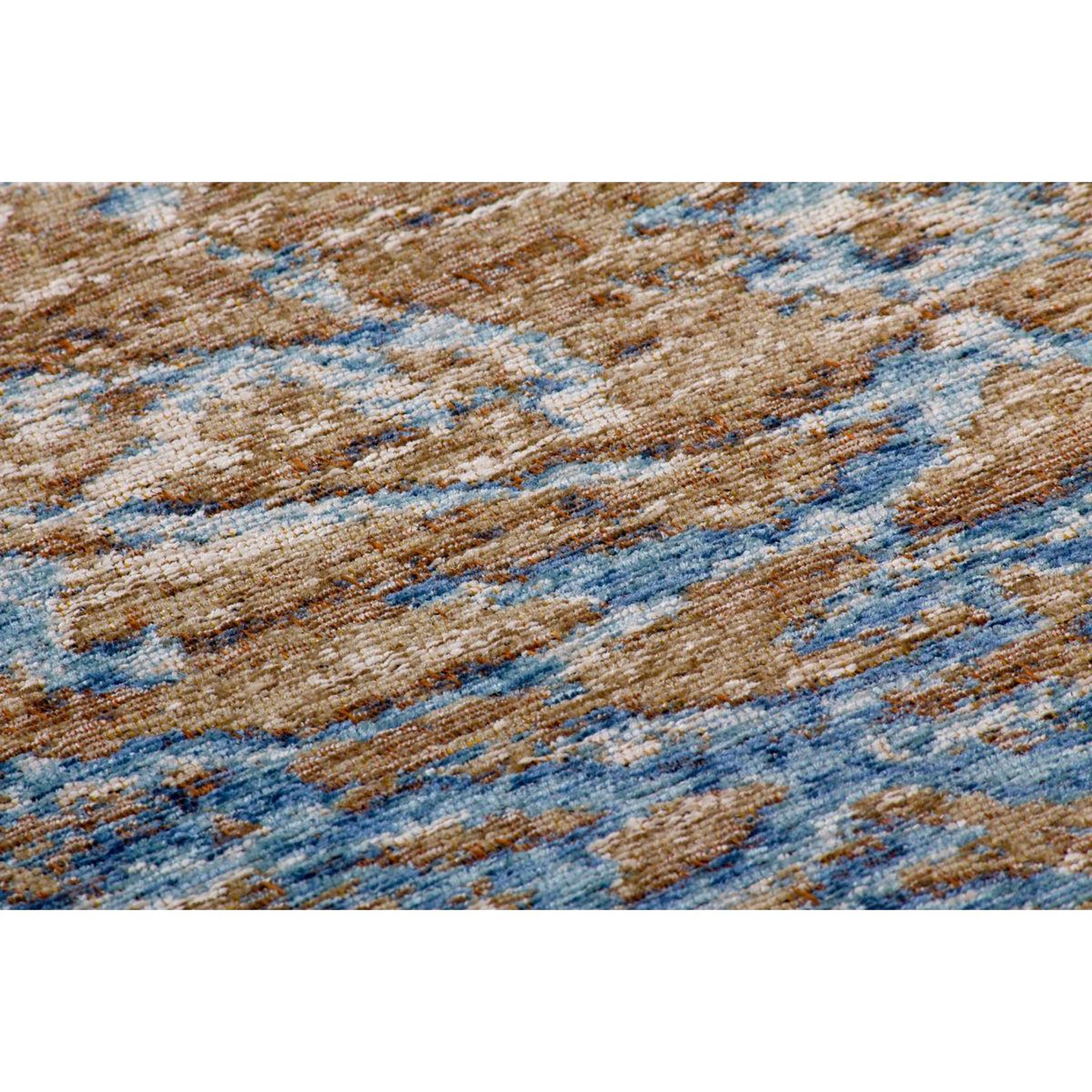 Voir la diapositive 3 : Paris Prix Tapis Jacquard à Poils Courts  Blaze  Bleu & Beige