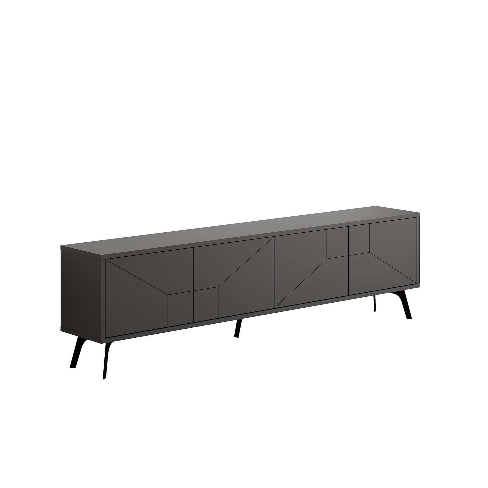 Habitat et Jardin Meuble tv en bois  dune  - 180 x 29 x 50 cm - gris anthracite