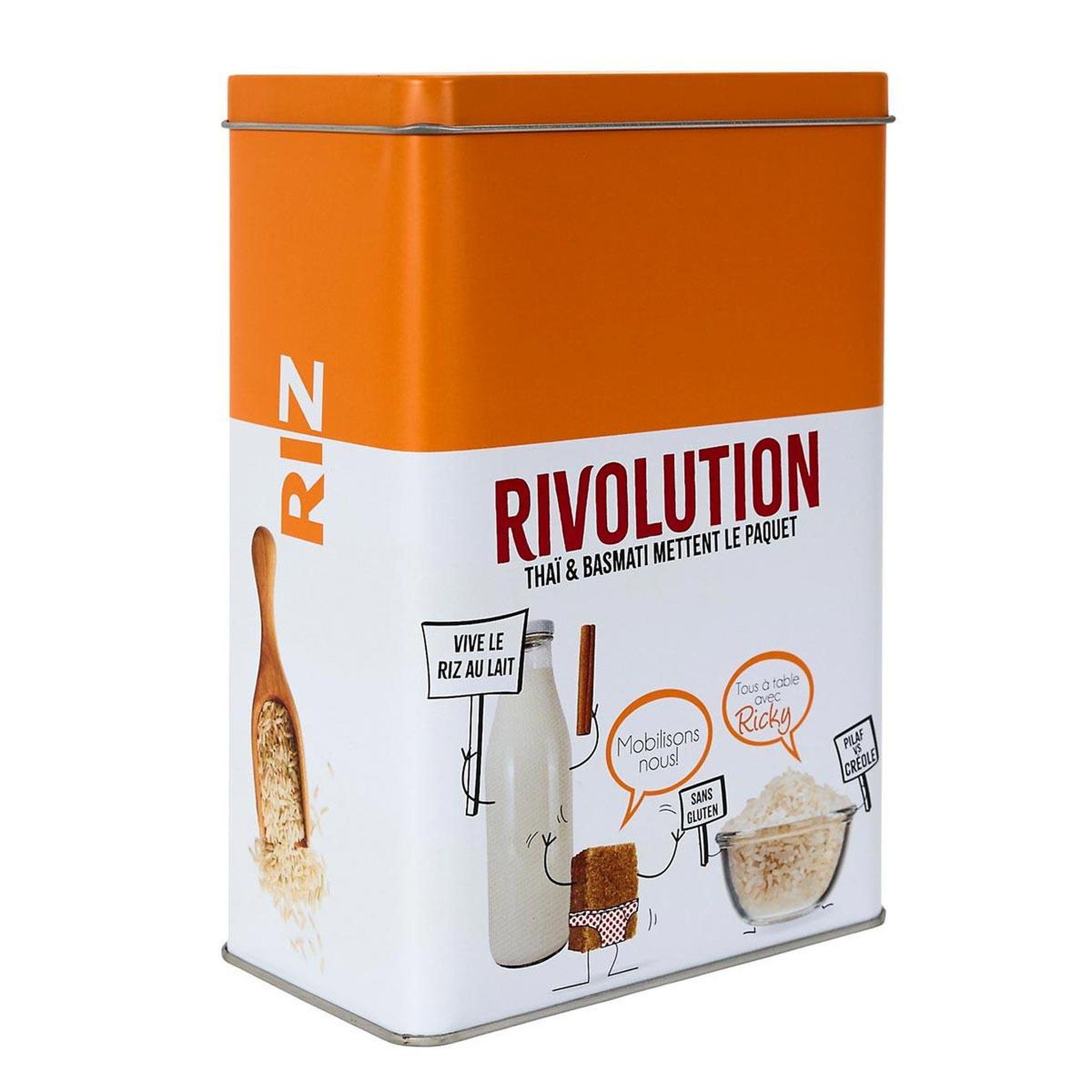 COOK CONCEPT Boîte à riz en métal  ludique  18cm orange