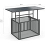 Voir la diapositive 6 : ID MARKET Table basse de jardin relevable rectangulaire 100 cm RIO structure métal et cordage gris anthracite