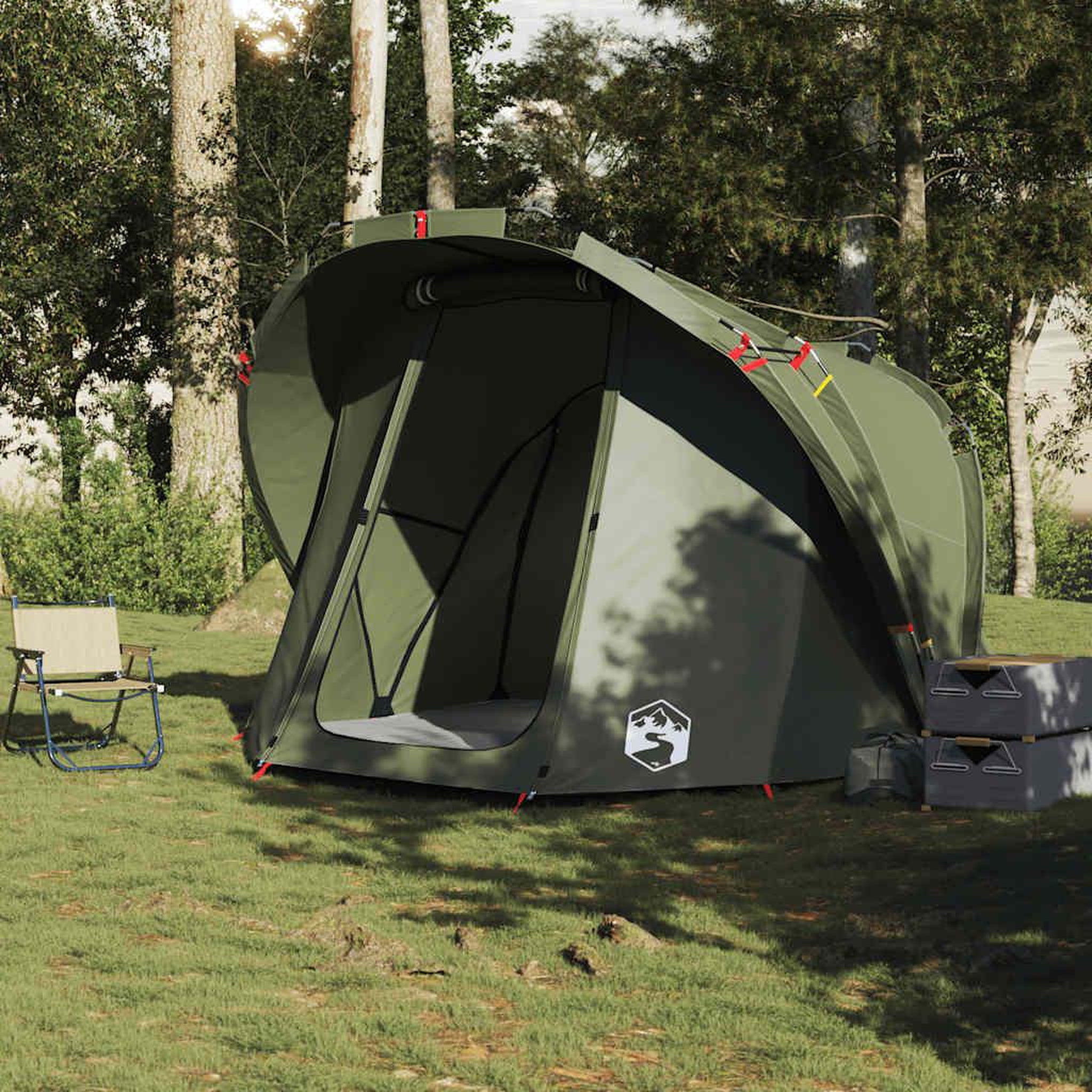 Voir la diapositive 3 : VIDAXL Tente de peche 4 personnes vert olive impermeable