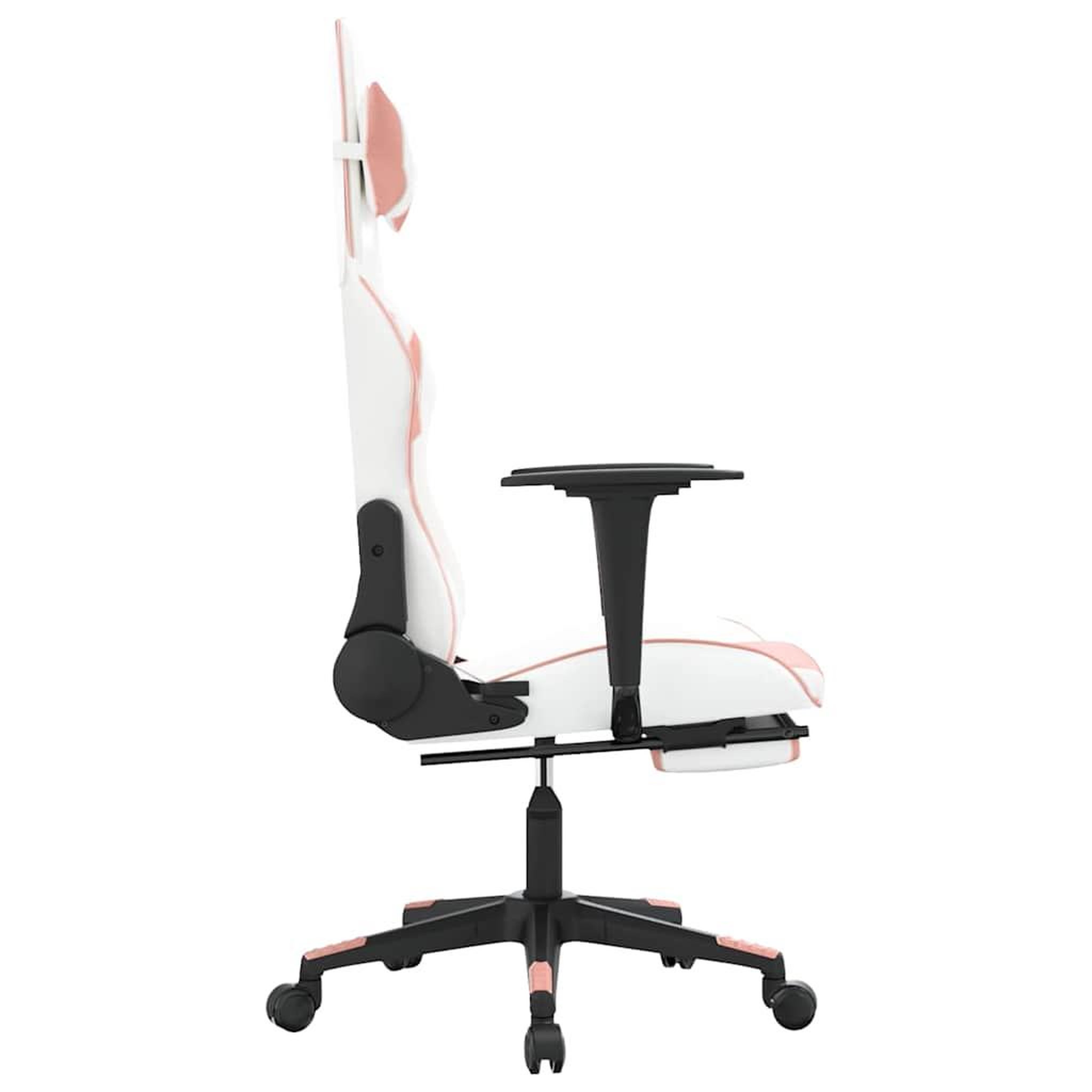 Voir la diapositive 5 : VIDAXL Chaise de jeu de massage avec repose-pied Blanc rose Similicuir
