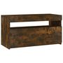 Voir la diapositive 2 : VIDAXL Meuble TV avec lumieres LED Chene fume 75x35x40 cm