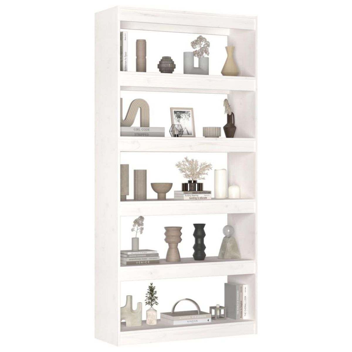 VIDAXL Bibliotheque/Separateur de piece Blanc 80x30x167,4cm Pin massif