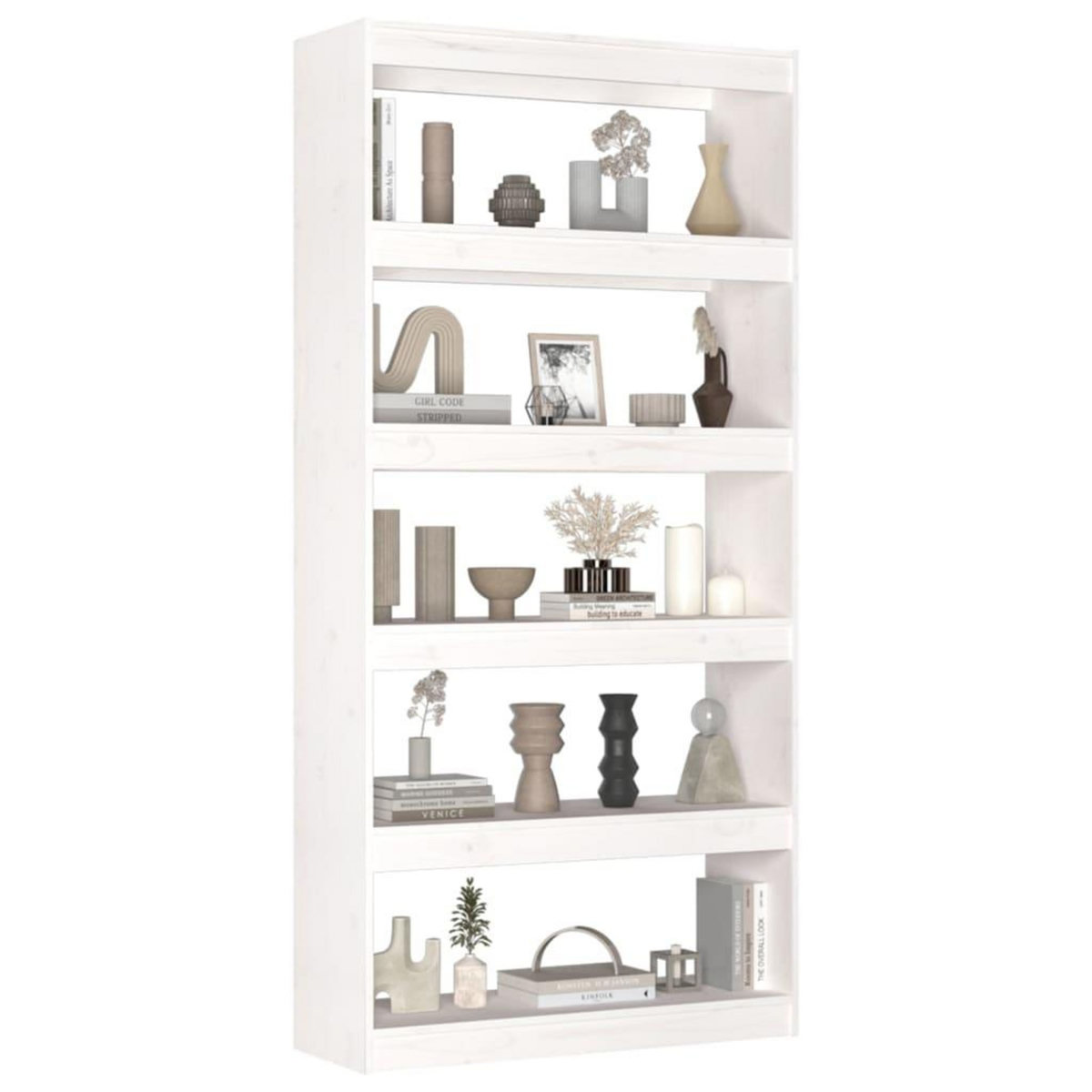 VIDAXL Bibliotheque/Separateur de piece Blanc 80x30x167,4cm Pin massif