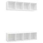 Voir la diapositive 2 : VIDAXL Meubles TV muraux 2 pcs Blanc Bois d'ingenierie