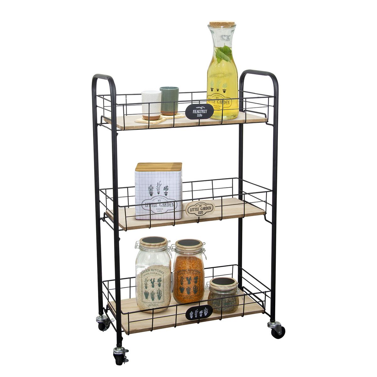 Desserte à roulettes 3 niveaux LITTLE MARKET