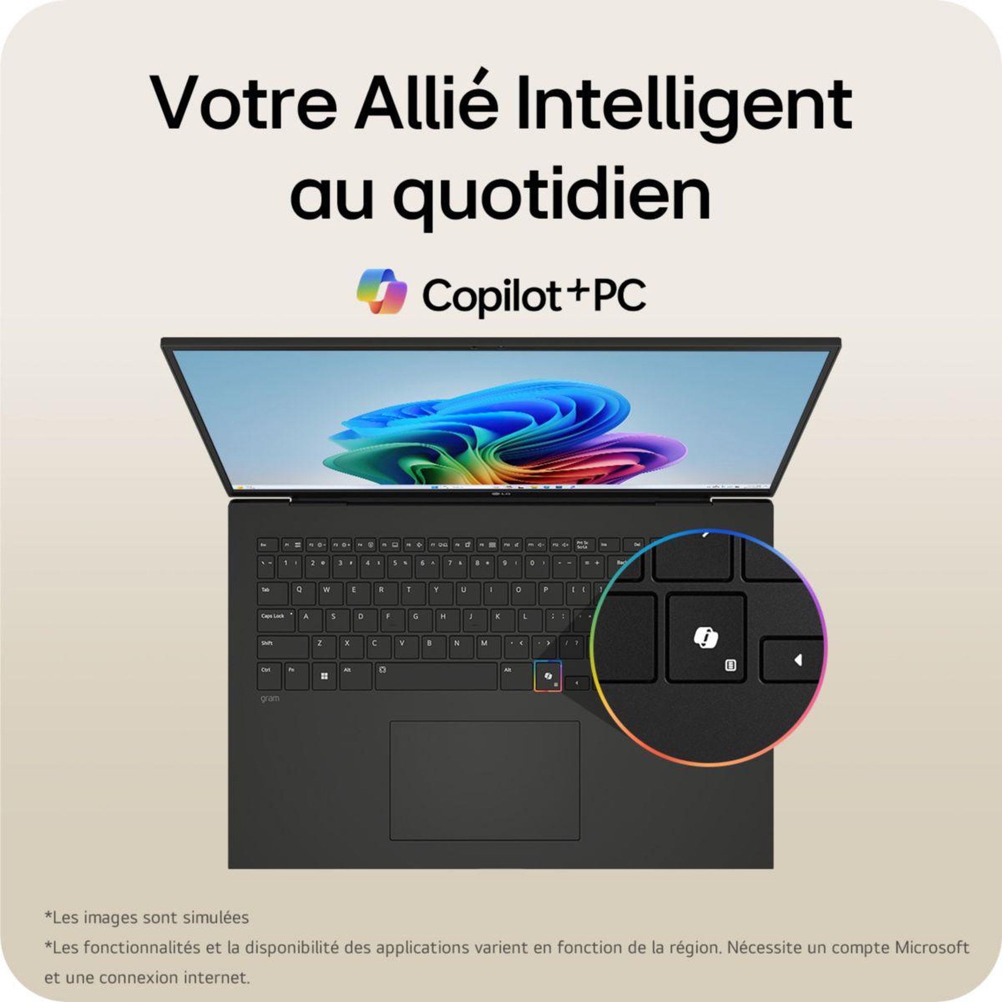 Voir la diapositive 4 : LG Ordinateur portable Gram 15Z80T-G.AU78F Copilot+