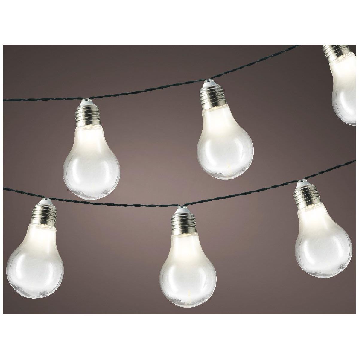 JARDIDECO Guirlande lumineuse solaire 10 ampoules Led Blanc chaud