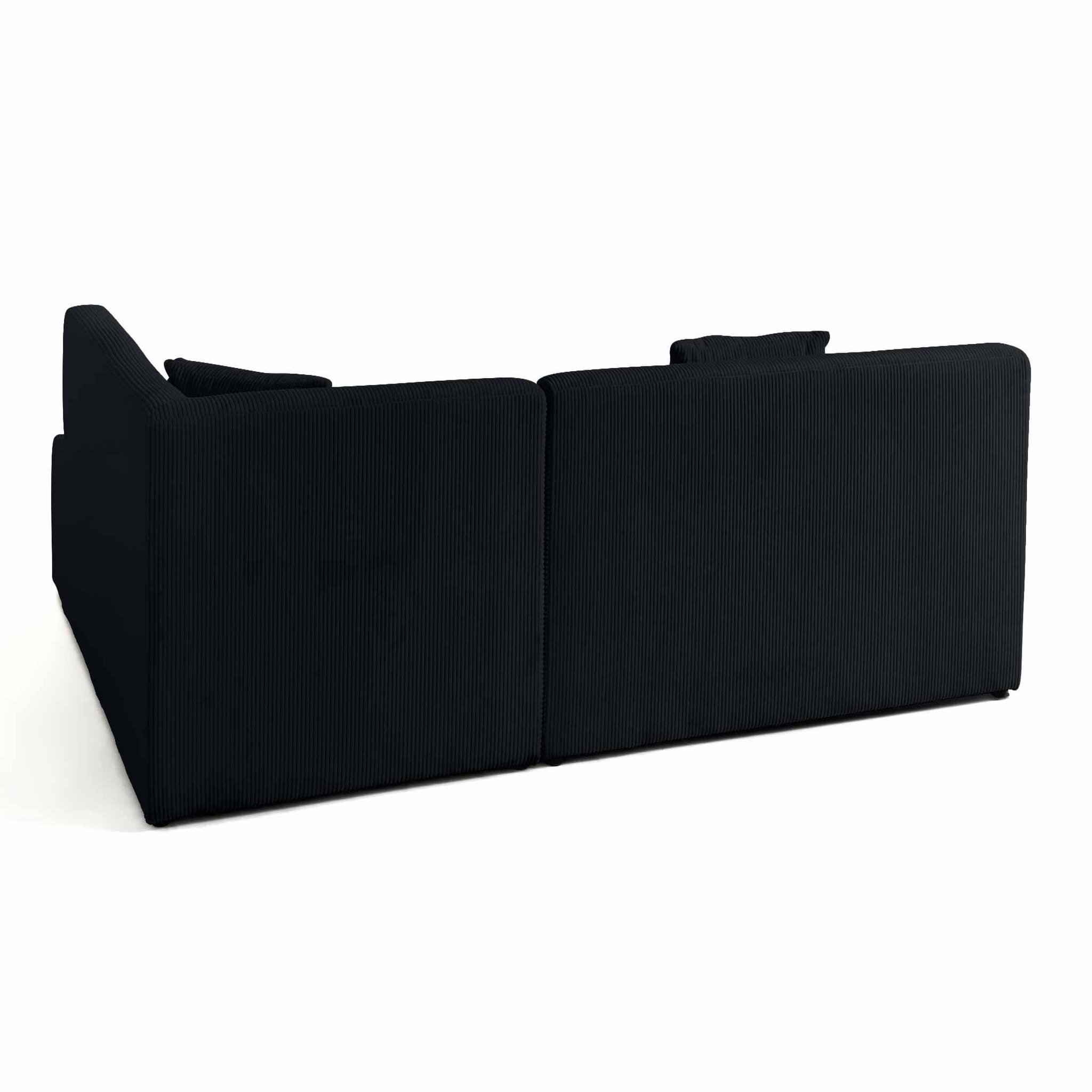 Voir la diapositive 4 : LISA DESIGN Onyx - canapé modulable d'angle droit - 5 places - en velours côtelé