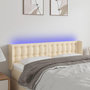 Voir la diapositive 1 : VIDAXL Tete de lit a LED Creme 147x16x78/88 cm Tissu