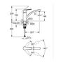 Voir la diapositive 4 : Grohe GROHE Start - 324412432 - Robinet de cuisine - Mitigeur monocommande évier - Noir mat - Bec bas - Rotation 140°
