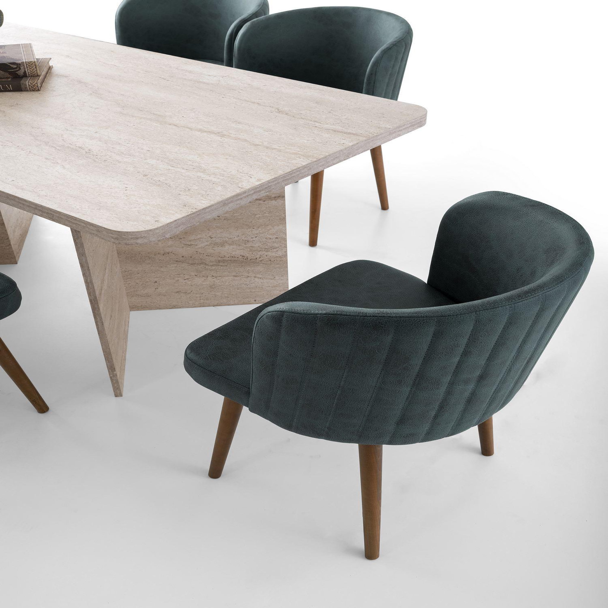 Voir la diapositive 4 : Habitat et Jardin Table à manger en bois  lizzard  180 x 90 x 77 cm - travertin