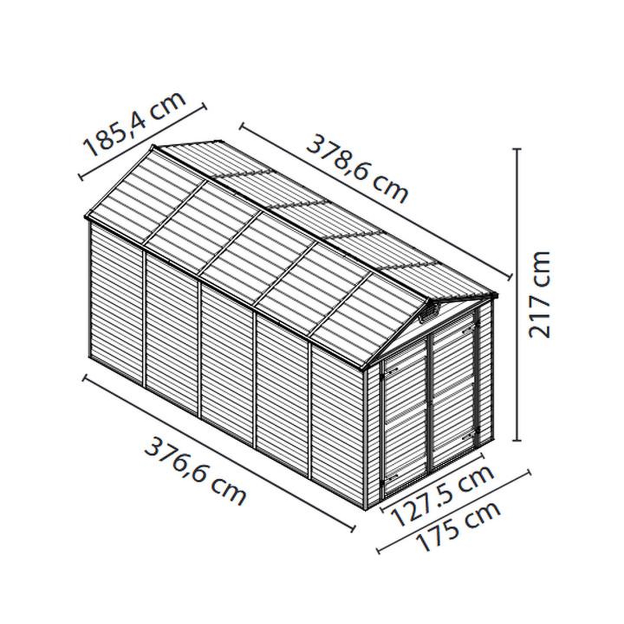 Voir la diapositive 2 : Palram Abris de jardin 6.6m² ambre - 703225