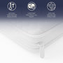 Voir la diapositive 3 : THE WHITE STONE Surmatelas 80x190 cm en Mémoire de Forme Pure | Hauteur 5 cm | Respirant & Hypoallergénique | Fabriqué en Italie | Correcteur de Matelas