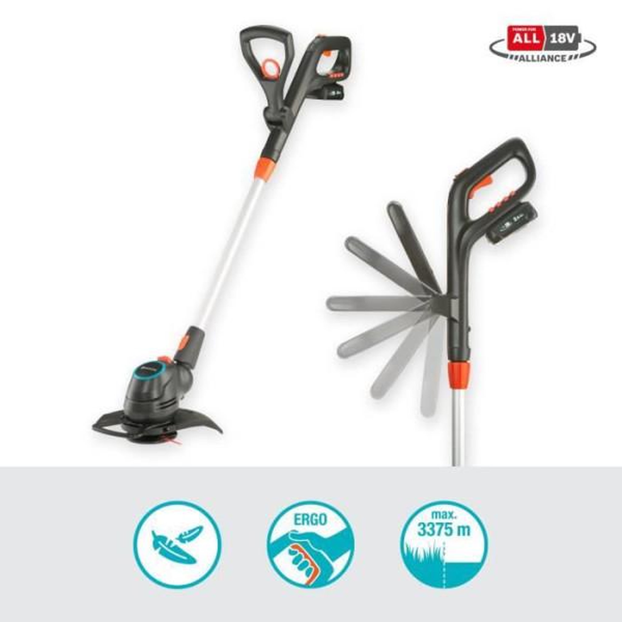 Voir la diapositive 2 : Gardena Coupe-bordure a batterie GARDENA ComfortCut 23/18V P4A - 18V - 23 cm