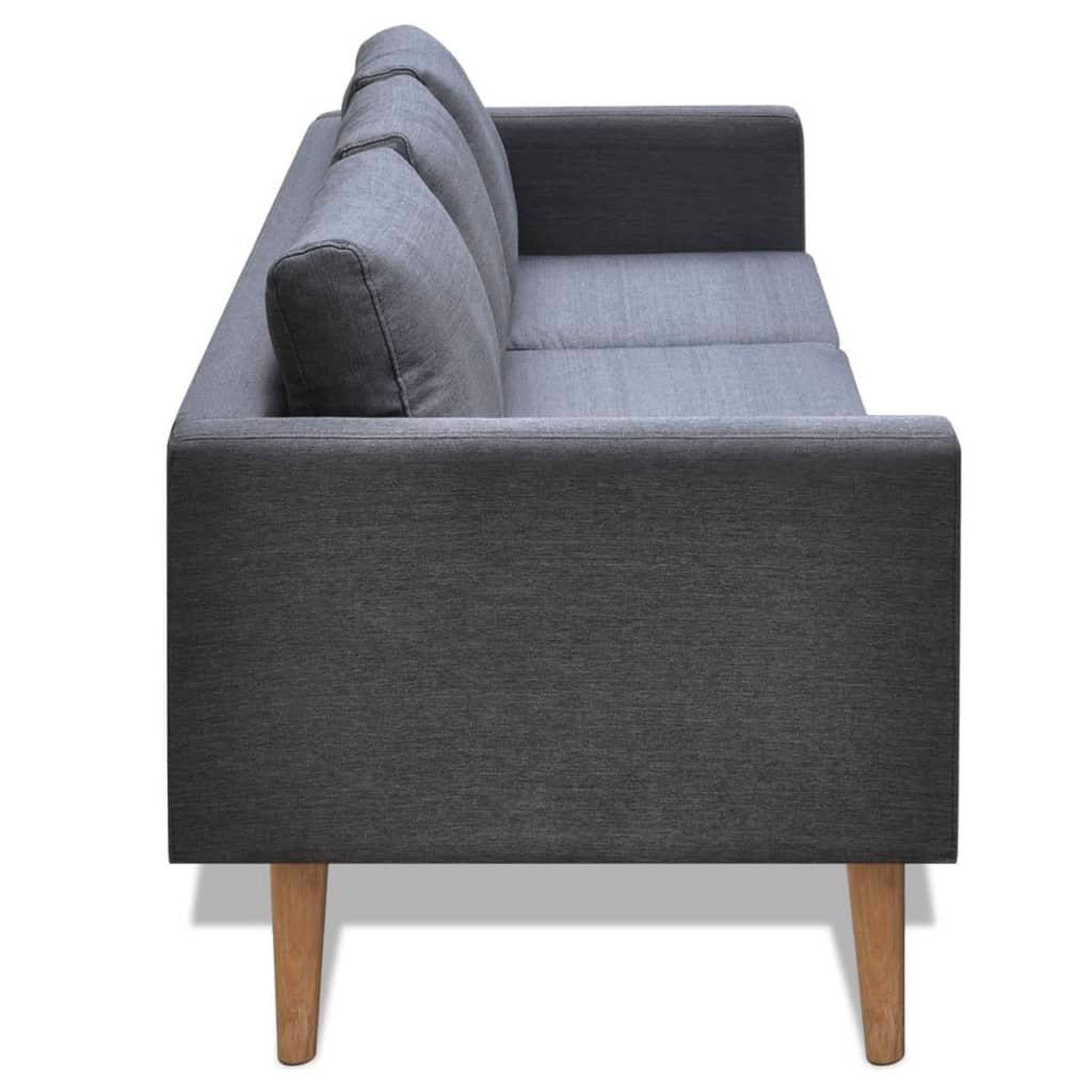 Voir la diapositive 3 : VIDAXL Canape a 3 places Tissu Gris fonce