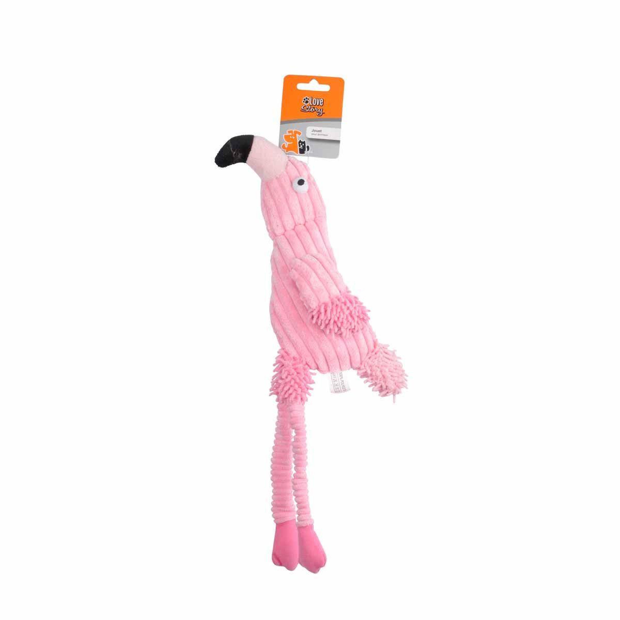 Voir la diapositive 3 : HOMEA Peluche pour chien  flamant rose  46cm rose