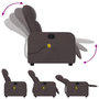 Voir la diapositive 5 : VIDAXL Fauteuil de massage inclinable Marron fonce Tissu