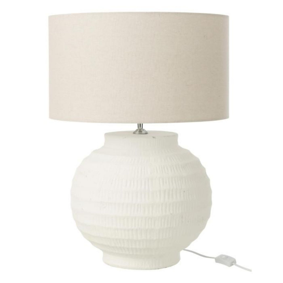 Paris Prix Lampe à Poser en Terre Cuite  Shawna  46cm Blanc