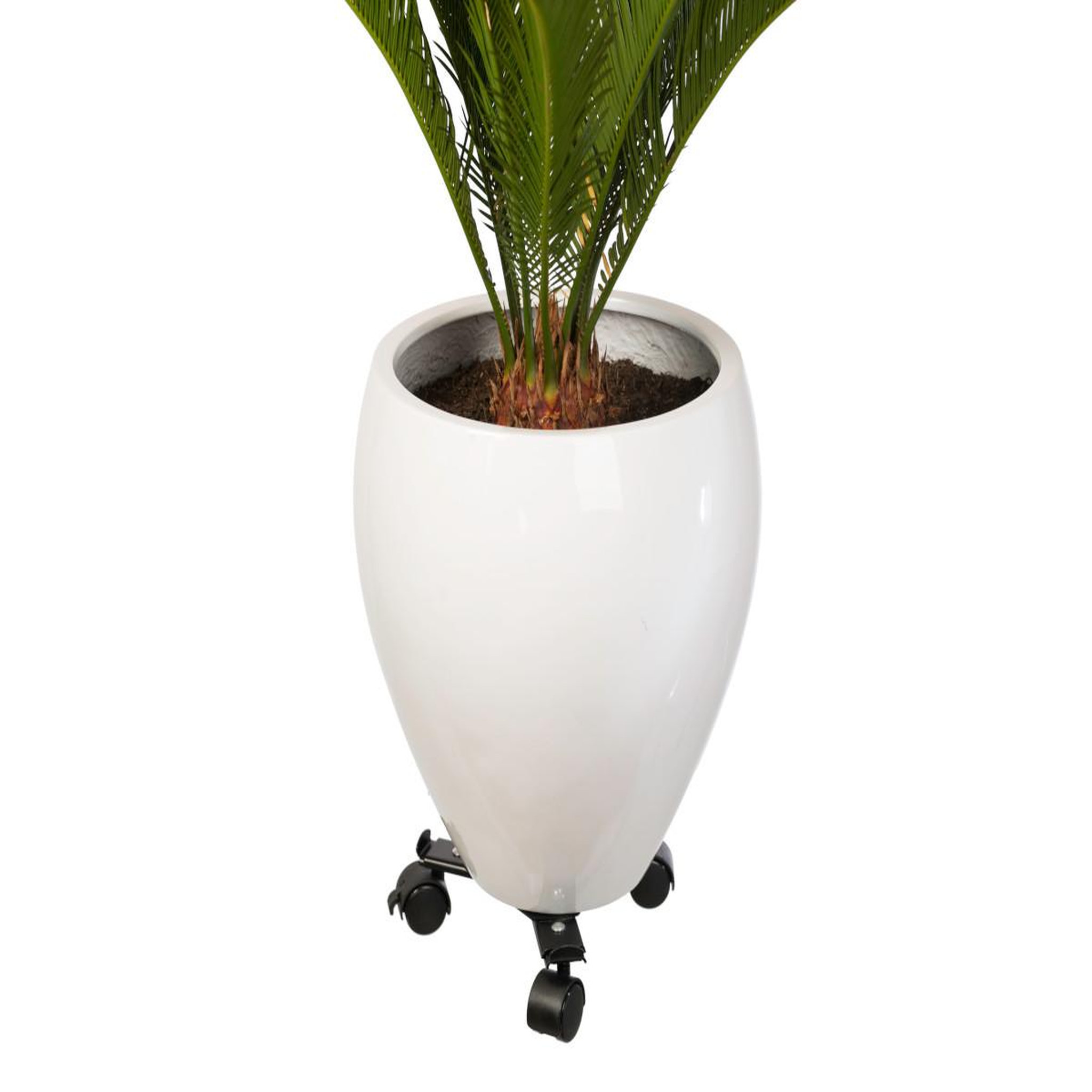 Voir la diapositive 2 : NATURE Support roulant extensible - métal époxy coloris noir mat, 3 branches, charge maxi 75 kg, 3 roulettes - 27/37 x 27/37 cm - Nature