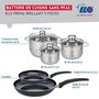 Voir la diapositive 2 : ELO Ensemble de 2 Poêles de cuisson 24 et 32 cm et 3 faitouts 14, 16 et 20 cm Elo Prima Brillant