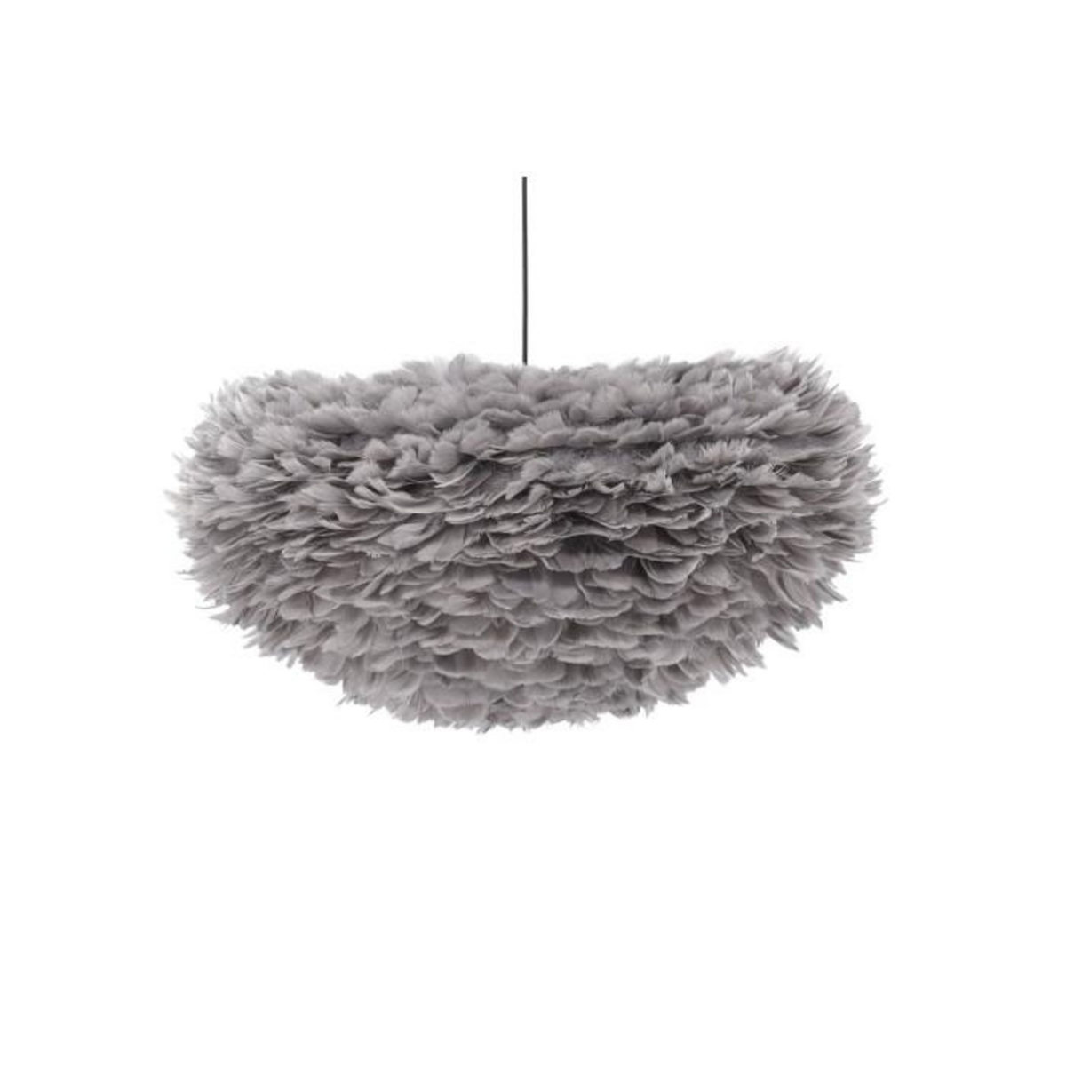 Paris Prix Lampe Suspension en plume  Nicola  75cm Gris