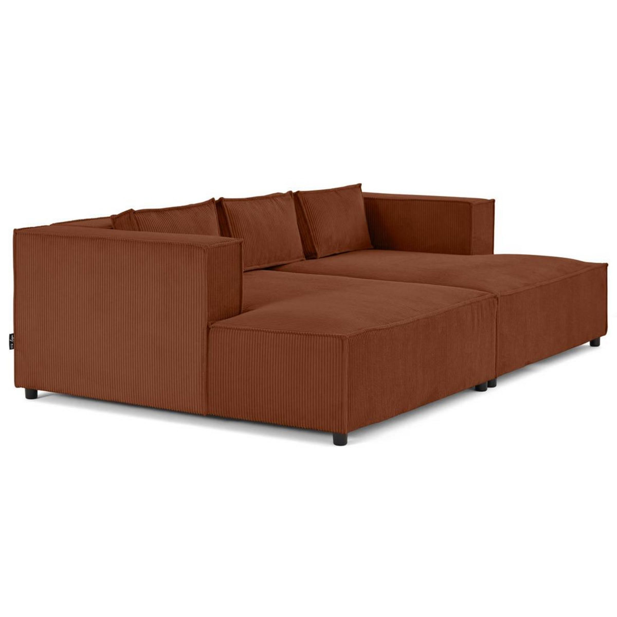 LISA DESIGN Stella - canapé droit 3 places avec double méridienne - assise profonde - en velours côtelé