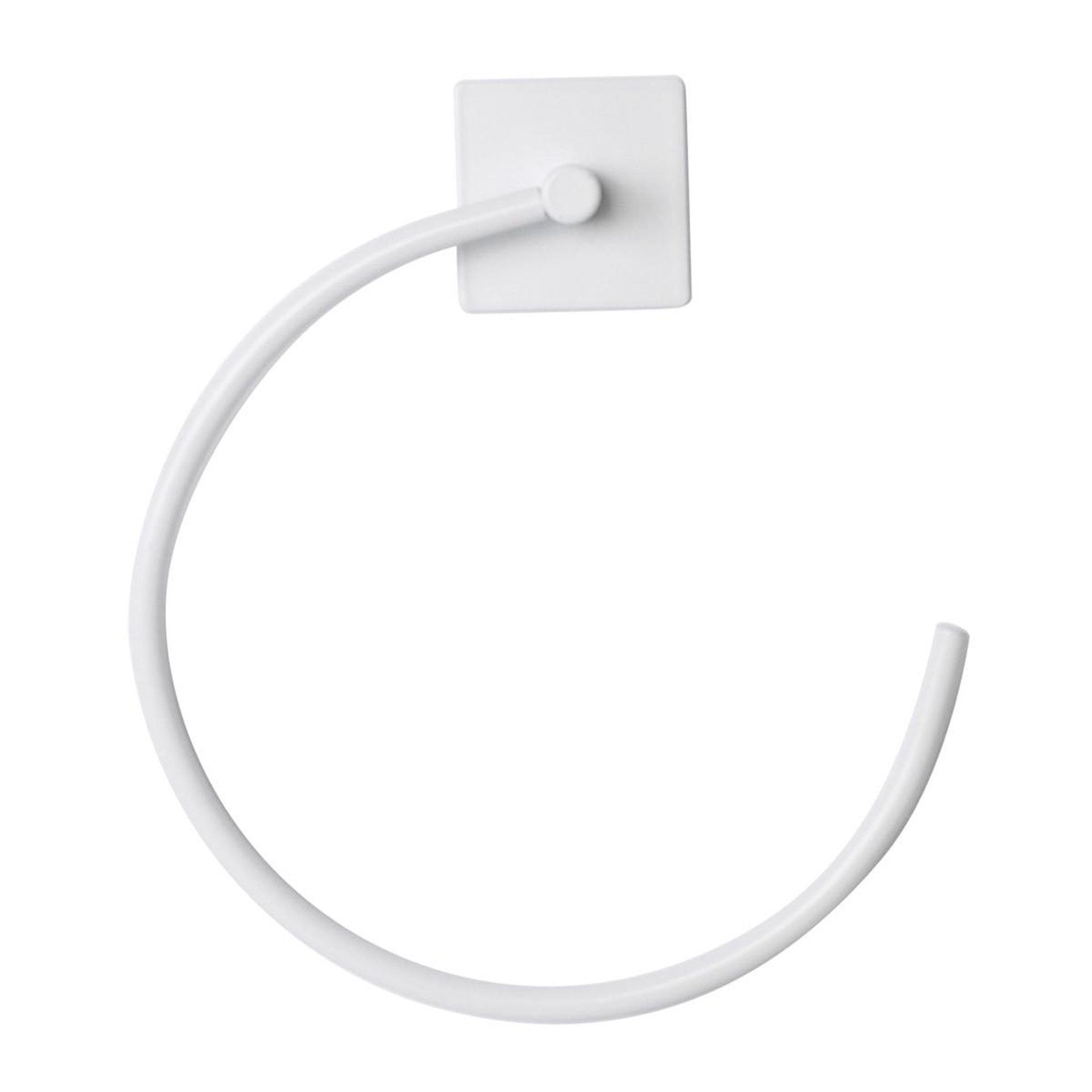 Douceur d'Intérieur Anneaux porte serviette adhésif  fixeo  20cm blanc