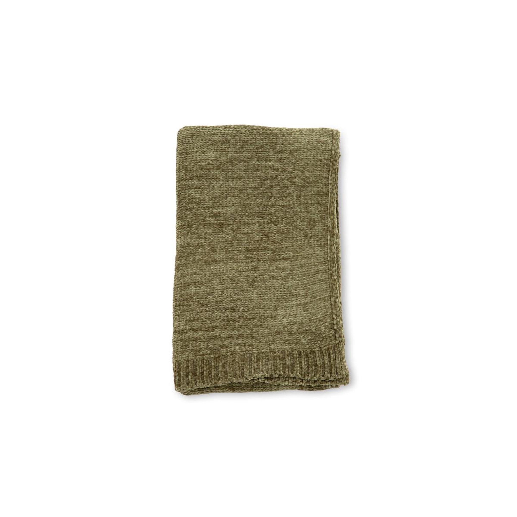 Voir la diapositive 2 : Paris Prix Plaid chenille  ally  130x170cm vert mousse