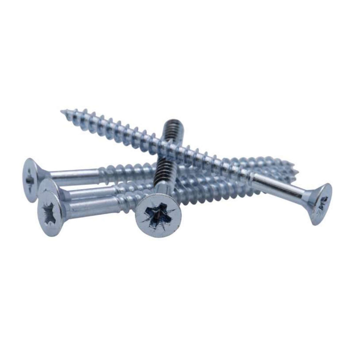 Vis à bois tête fraisée PZ zinguée Vissal filet total 6x80 mm  x5 vis