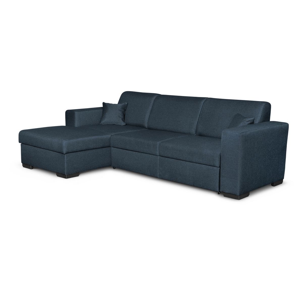 Canapé d'angle gauche convertible  4 places avec coffre tissu CARIBEA