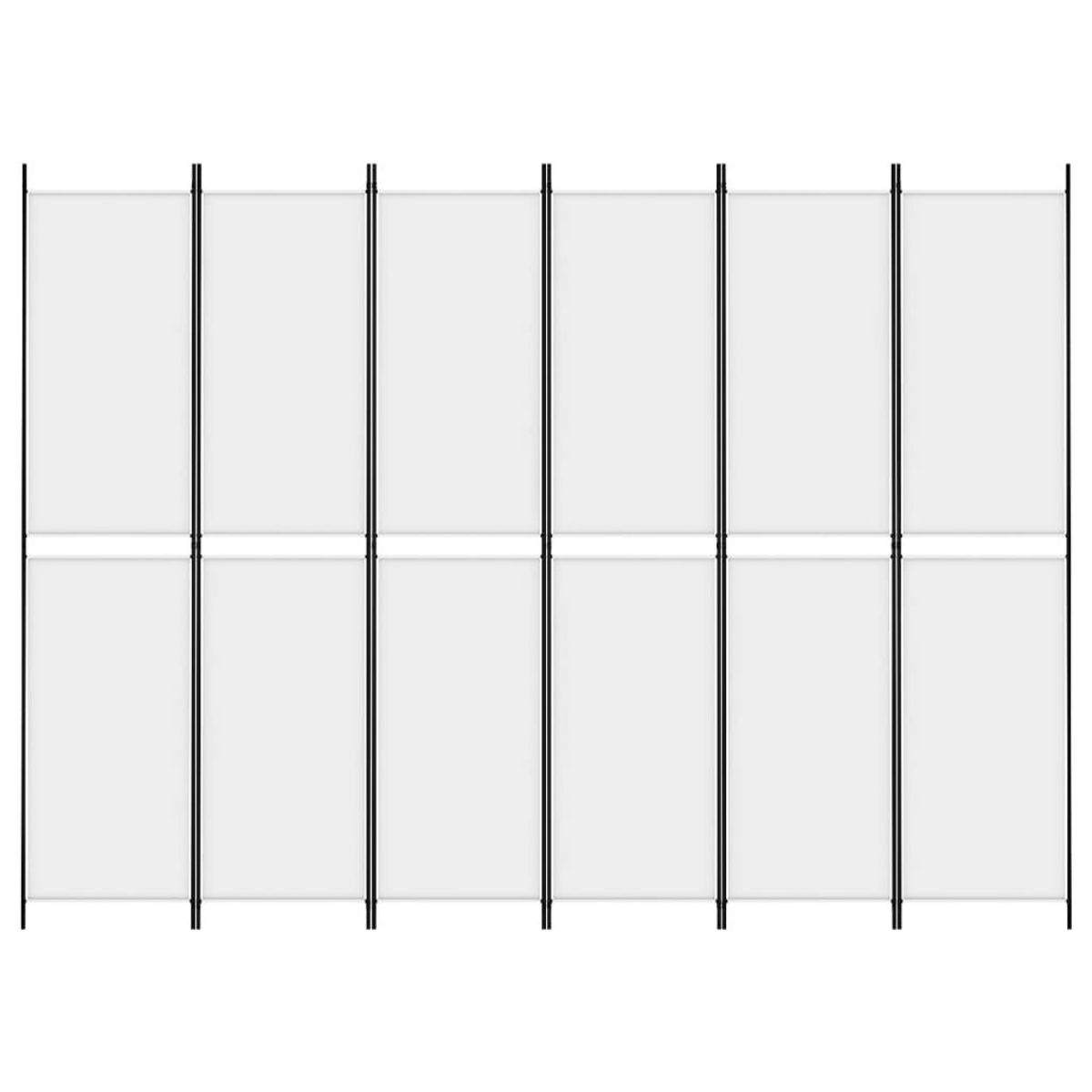 VIDAXL Cloison de separation 6 panneaux Blanc 300x220 cm Tissu