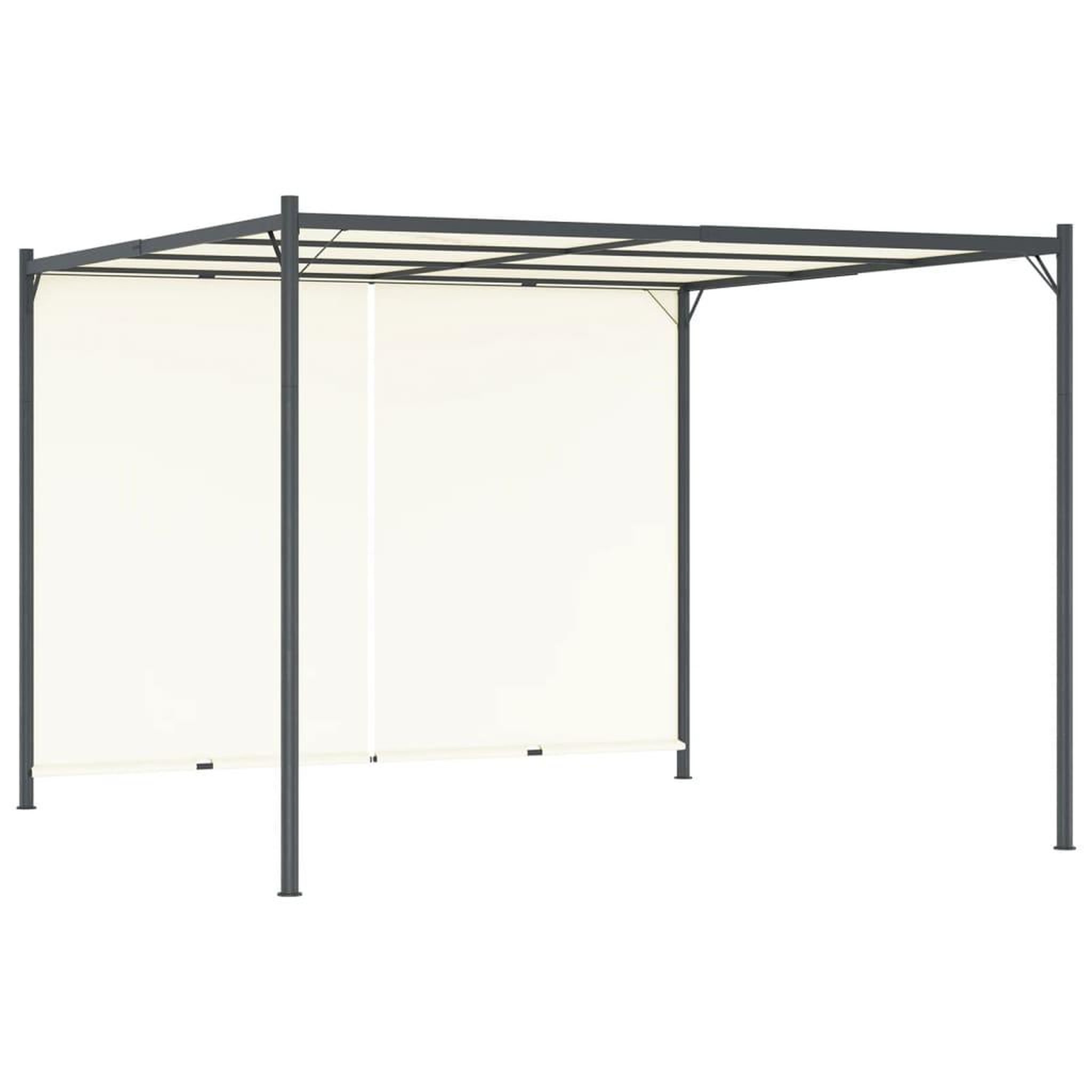 Voir la diapositive 1 : VIDAXL Pergola avec toit reglable Creme Blanc 3x3 m Acier