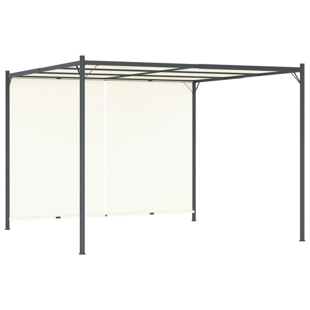 VIDAXL Pergola avec toit reglable Creme Blanc 3x3 m Acier