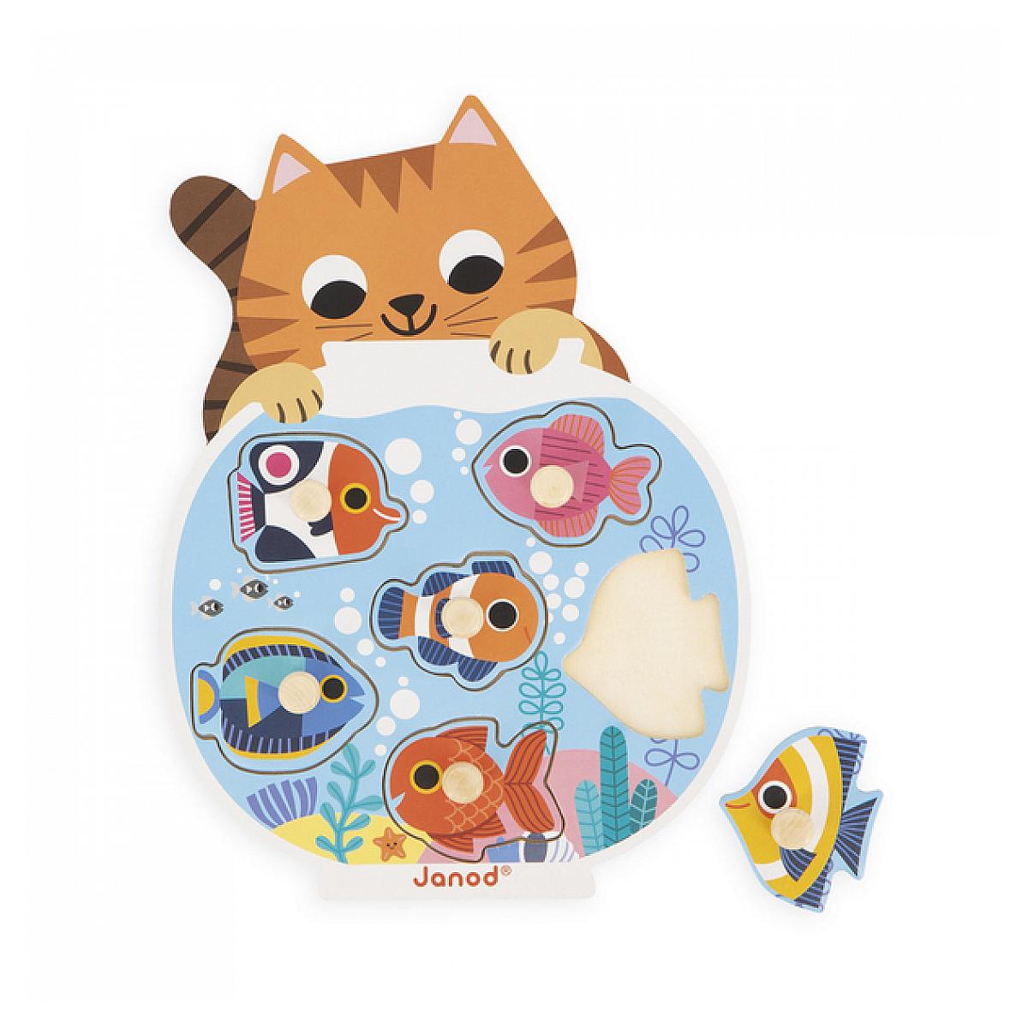 Voir la diapositive 2 : JANOD Puzzle en bois 6 pieces Aquarium
