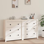 VIDAXL Buffet Blanc 140x35x80 cm Bois massif de pin